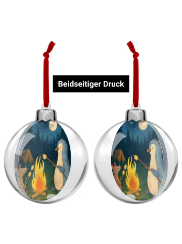 Mr. & Mrs. Panda Transparente Weihnachtskugel Pinguin Lagerfeuer... in Weiß