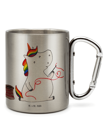 Mr. & Mrs. Panda Camping Becher Einhorn Näherin ohne Spruch in Silber