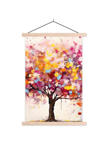 MuchoWow Poster mit Leiste Farbiger Baum  (BxH)