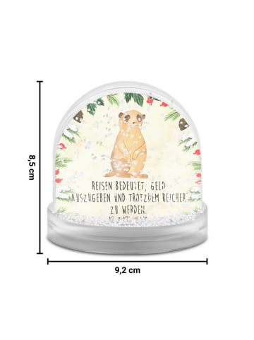 Mr. & Mrs. Panda Schneekugel Weihnachten Erdmännchen mit Spruch in Naturpapier