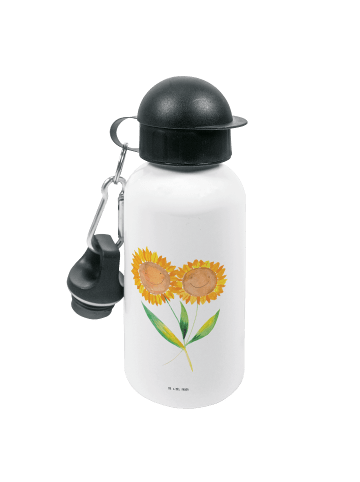 Mr. & Mrs. Panda Kindertrinkflasche Blume Sonnenblume ohne Spruch in Weiß