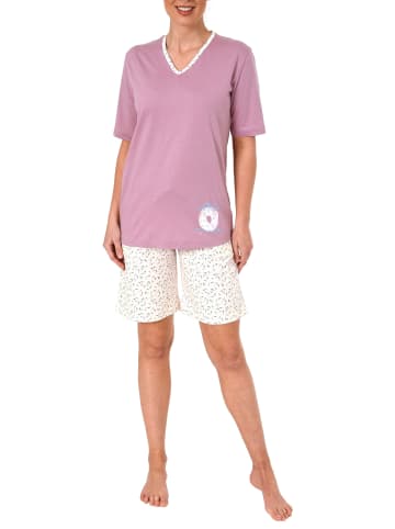 NORMANN ShortyPyjama Schlafanzug kurzarm Donut - 54294 in altrose