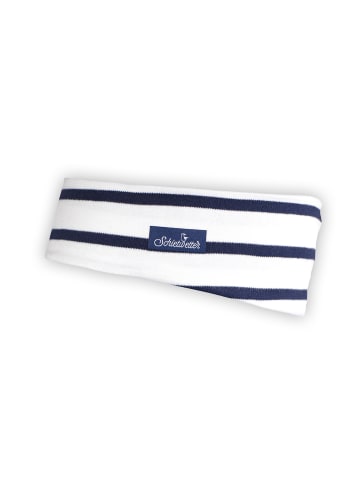SCHIETWETTER Stirnband  dehnbar, modisch, flauschig in weiß-navy