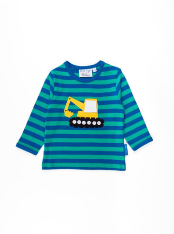 Toby Tiger Langarmshirt mit Bagger Applikation in blau