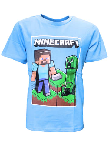 Minecraft T-Shirt Minecraft Steve & Creeper in Hellblau