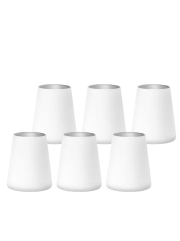 Stölzle 6er Set Becher Power in 380 ml in Weiß-Silber