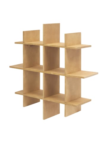 home24 home24 Furniertes Tassenregal aus Holzwerkstoff in Tanne / Braun - 20 x 73 x 73 cm in Tanne