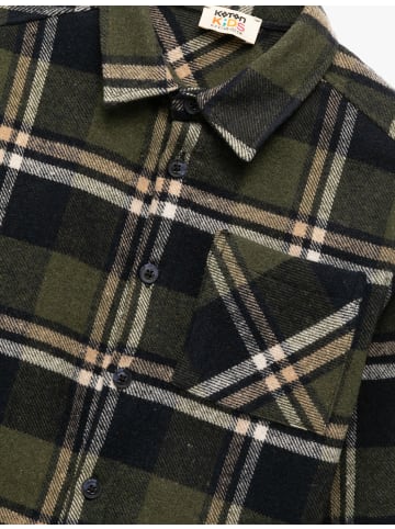 KOTON SHIRTS LS in Khaki Karomuster