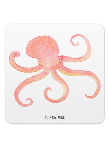 Mr. & Mrs. Panda Untersetzer Tintenfisch ohne Spruch in Weiß