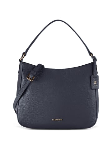 Lazarotti Bologna Leather Hobo Schultertasche Leder 27 cm in navy