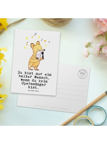 Mr. & Mrs. Panda Postkarte Opernsänger Herz mit Spruch in Weiß