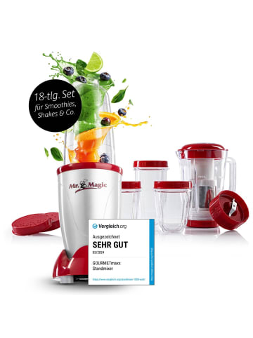Gourmet Maxx Mixer Mr. Magic 18-tlg. 400W rot/silber Silberfarben