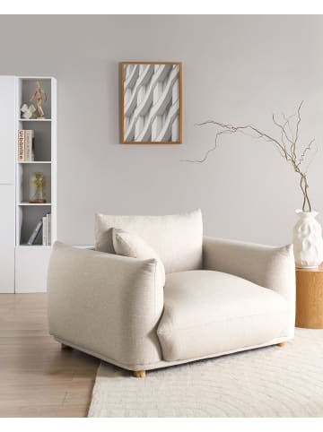 Beliani Sessel LUVOS in Beige/Braun - (W) 120 x (H) 81 x (L) 104 cm