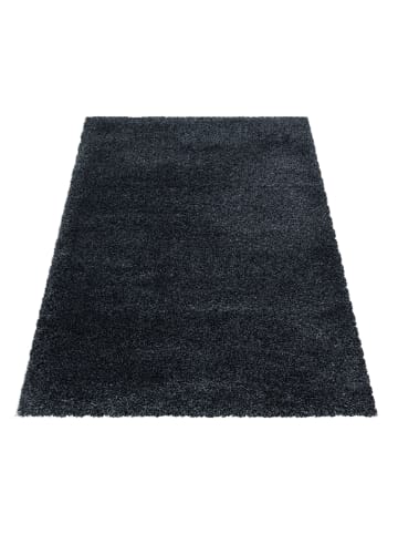 KADIMA DESIGN Teppich Hochflor Shaggy Uni Style Polypropylen Wohnzimmer in Anthrazit