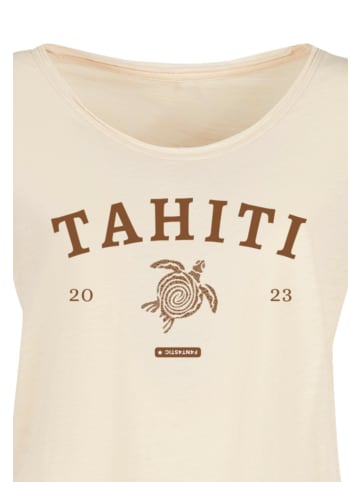 F4NT4STIC Long Cut T-Shirt PLUS SIZE Tahiti in Whitesand