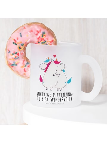 Mr. & Mrs. Panda Trinkbecher Einhorn Mitteilung mit Spruch in Transparent