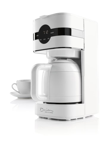 Barista Kaffeemaschine LED-Display 900W weiß mit Isolierkanne Weiß