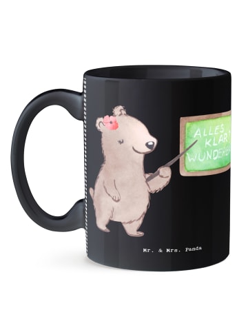 Mr. & Mrs. Panda Tasse Sachkundelehrerin Herz ohne Spruch in Schwarz