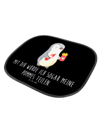 Mr. & Mrs. Panda Sonnenschutz für Auto Pinguin Pommes mit Spruch in Schwarz