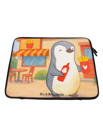 Mr. & Mrs. Panda Laptophülle Pinguin Pommes Design ohne Spruch in Weiß