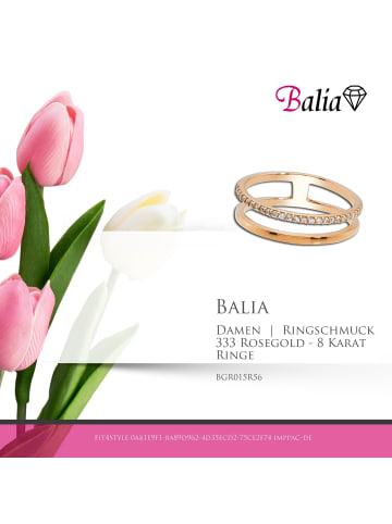 BALIA 333 Rosegold - 8 Karat Damen Ringe Doppel rose Fingerring 56 (17,8)