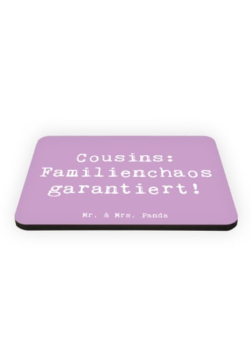 Mr. & Mrs. Panda Magnet Spruch Cousin Abenteuer mit Spruch in Lavendeltraum