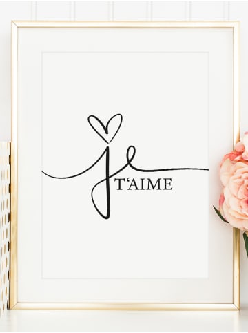 Tales by Jen Poster / Kunstdruck "Je t'aime" I Ohne Rahmen