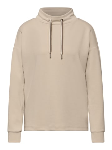 Street One QR Seidenlook Shirt mit Streifenmuster in Cotton Beige