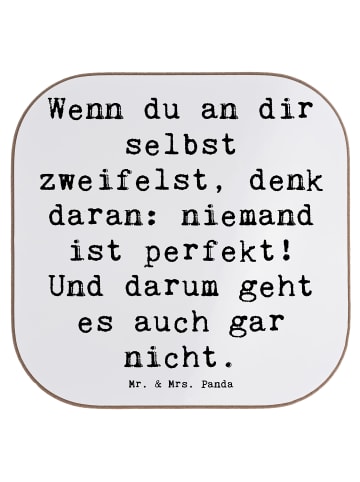 Mr. & Mrs. Panda Glasuntersetzer Spruch Zweifel an sich selbst m... in Weiß
