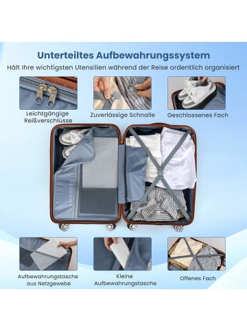 COSTWAY 3 tlg. Koffer Set 20+24+28 Zoll in Silber