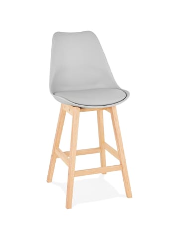 KADIMA DESIGN Küchenhocker Kunststoff & Eiche, bequeme Polsterung in Grau-Beige