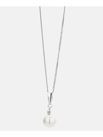 Diamant L'éternel Halskette mit Anhänger aus 375 Weißgold mit Diamant mit Perle