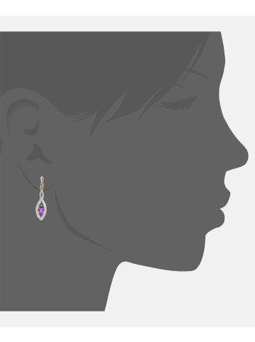 Diamant L'éternel Ohrhänger aus 375 Gelbgold mit Diamant mit Amethyst