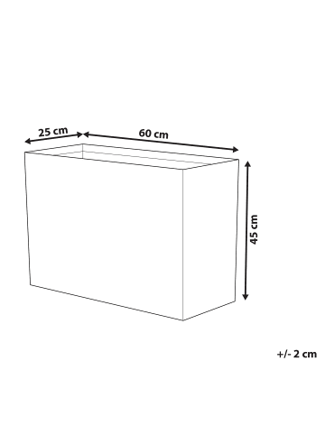 Beliani Outdoor Blumentopf EDESSA in Braun - (W) 60 x (H) 45 x (L) 25 cm