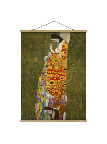 WALLART Stoffbild - Gustav Klimt - Die Hoffnung II in Gold