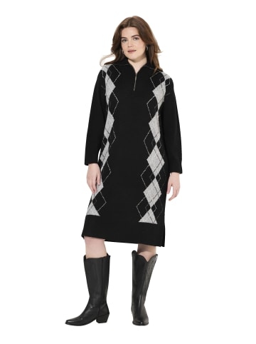 Ulla Popken Strickkleid in schwarz