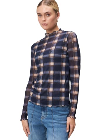 Zero  Mesh Langarmshirt mit Druck in Dark BlueBeige