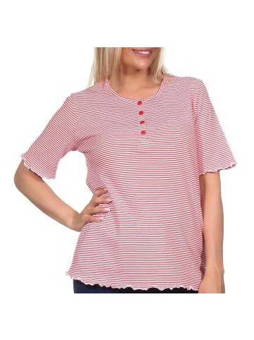 NORMANN Schlafanzug kurzarm Oberteil Pyjama Shirt Top in pink