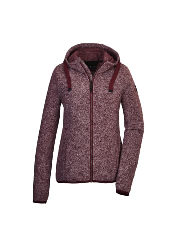 Killtec Strickfleecejacke mit Kapuze in Weinrot