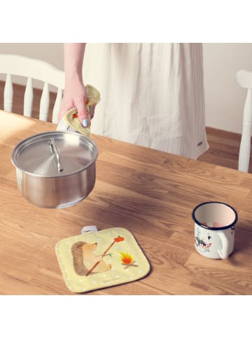 Mr. & Mrs. Panda Topfuntersetzer Igel Grillen ohne Spruch in Gelb Pastell