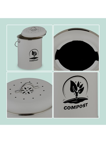 relaxdays Komposteimer in Grau - 5,5 Liter