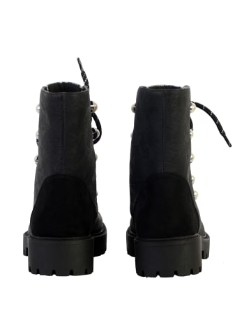 Desigual Hohe Lederstiefeletten im Biker-Stil „Pearl“ Schwarz