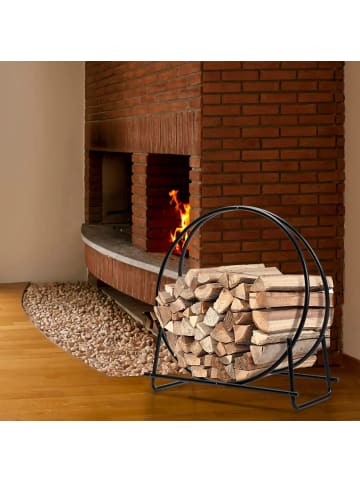 COSTWAY Kaminholzregal in Schwarz