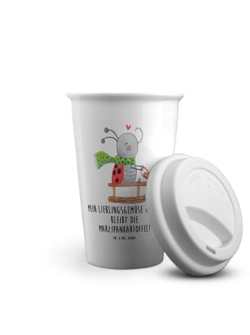 Mr. & Mrs. Panda To Go Becher Smörle Rodeln mit Spruch in Weiß