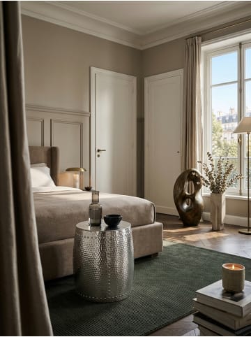 KADIMA DESIGN Beistelltisch Metall | Orient-Style, 38,5cm, Hammerschlag in Silber