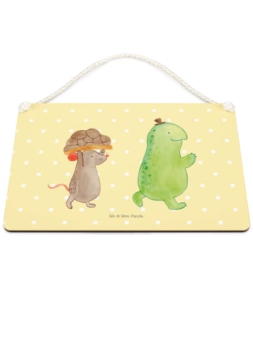 Mr. & Mrs. Panda wandtafel Schildkröte Maus ohne Spruch in Gelb Pastell