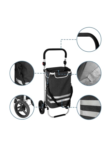 relaxdays Einkaufstrolley in Schwarz - 45 l