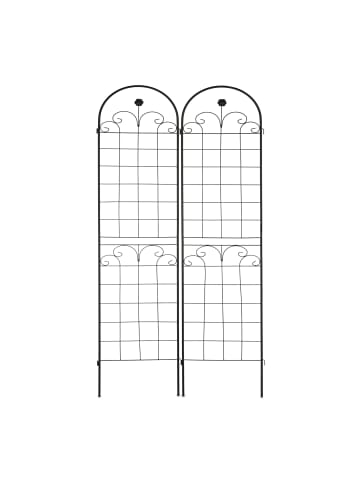 relaxdays 2 x Rankgitter in Schwarz - (B)50 x (H)180 cm