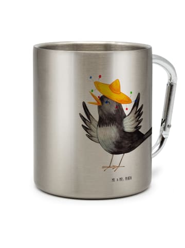 Mr. & Mrs. Panda Edelstahl Trinkbecher Rabe Sombrero ohne Spruch in Silber