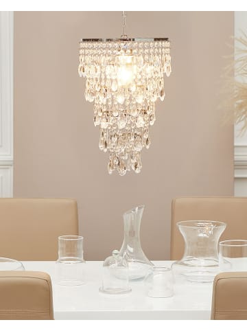 Beliani Pendelleuchten ENTWASH in Silber/Transparent - (W) 30 x (H) 100 x (L) 30 cm